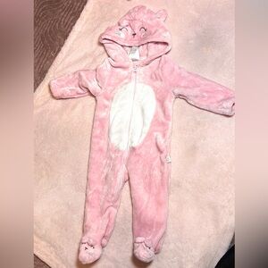 Cozy Pink Animal Hooded Kids Footie